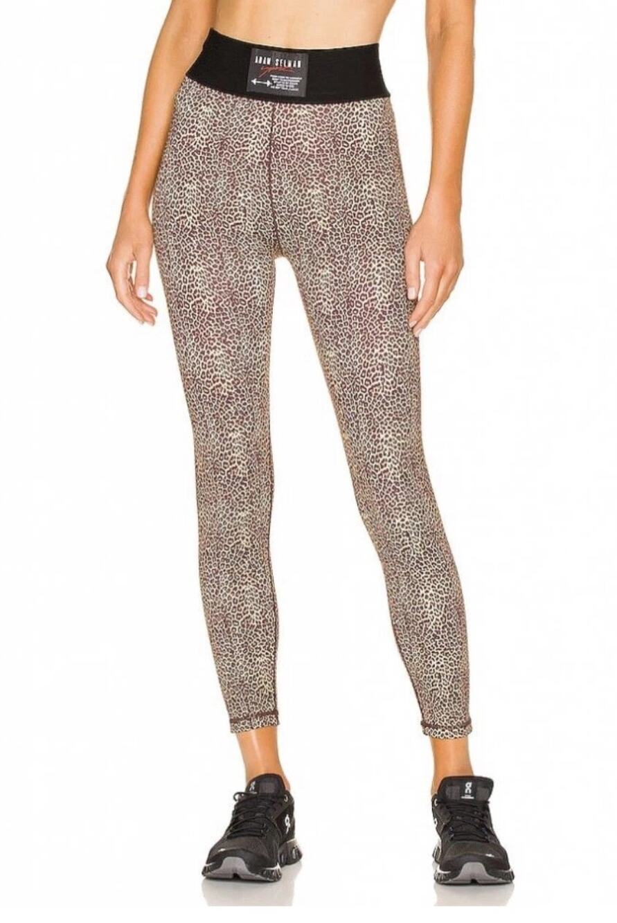 Adam Selman Sport Micro Leopard Hi-Rise Workout Leggings NWT Size Small Nylon